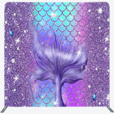 Lofaris Glitter Purple Mermaid Tail Square Tension Backdrop
